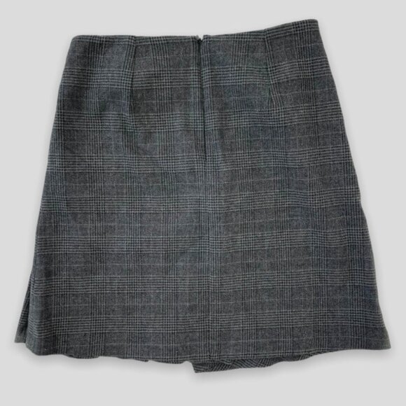 Maje Grey Houndstooth Pleated Mini Skirt - Small - Picture 2 of 6